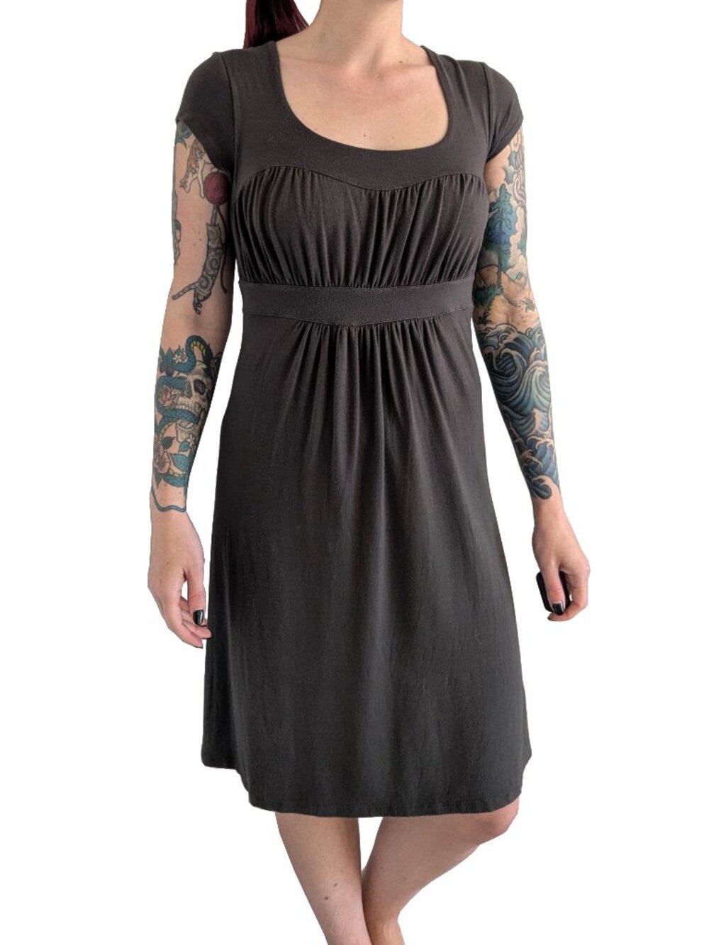 Athleta Gray Short Sleeve Athleisure T-Shirt Dress | S